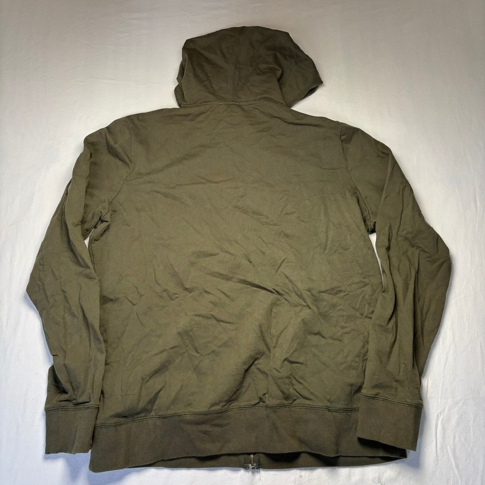 Eddie Bauer Full Zip Hoodie Womens L Green Floral Embroidered Cotton Long Sleeve - Picture 4 of 9
